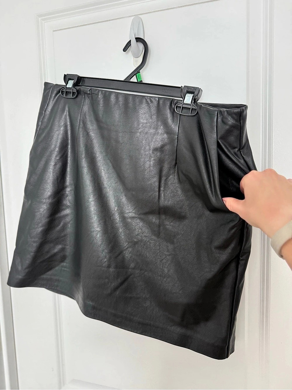 Black Tape Faux Leather Mini Skirt Like New